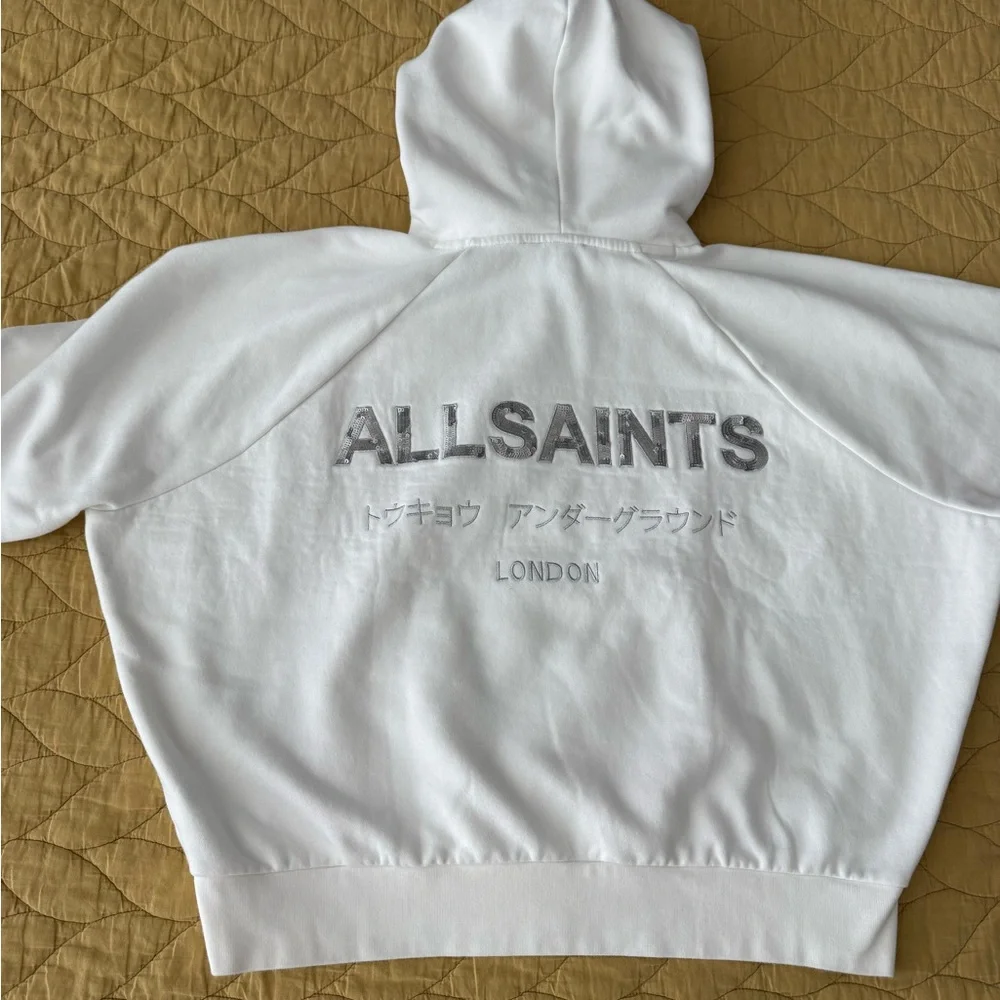 AllSaints White Talon Underground Hoodie - Picture 2 of 14